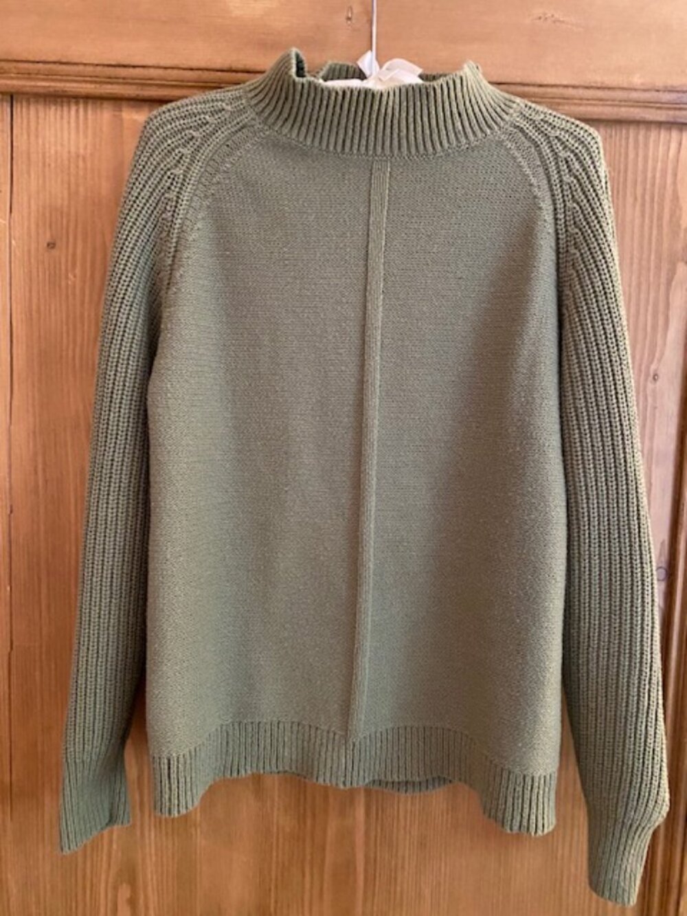 Carbon 2 Cobalt Sweater Womens Mock Neck Olive Green Cotton SZ LARGE